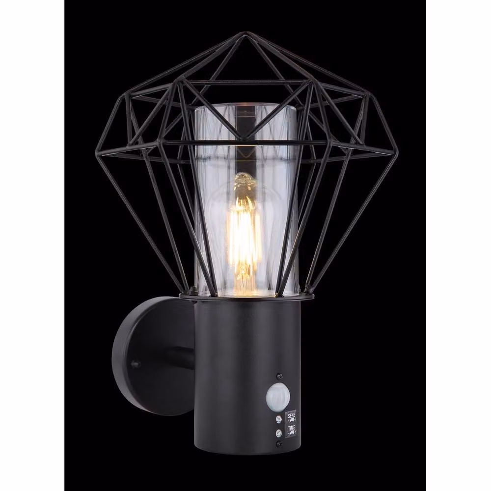 Netlighting Horace PIR Outdoor Wall Lamp in Black with Motion Sensor and E27 Bulb – 3