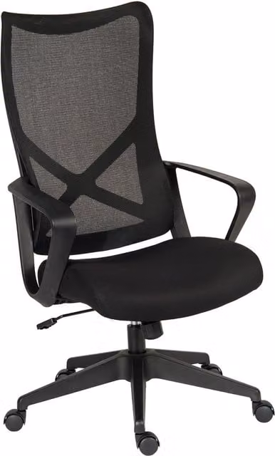 Teknik Modern Black Fabric Executive Computer Chair with Armrests