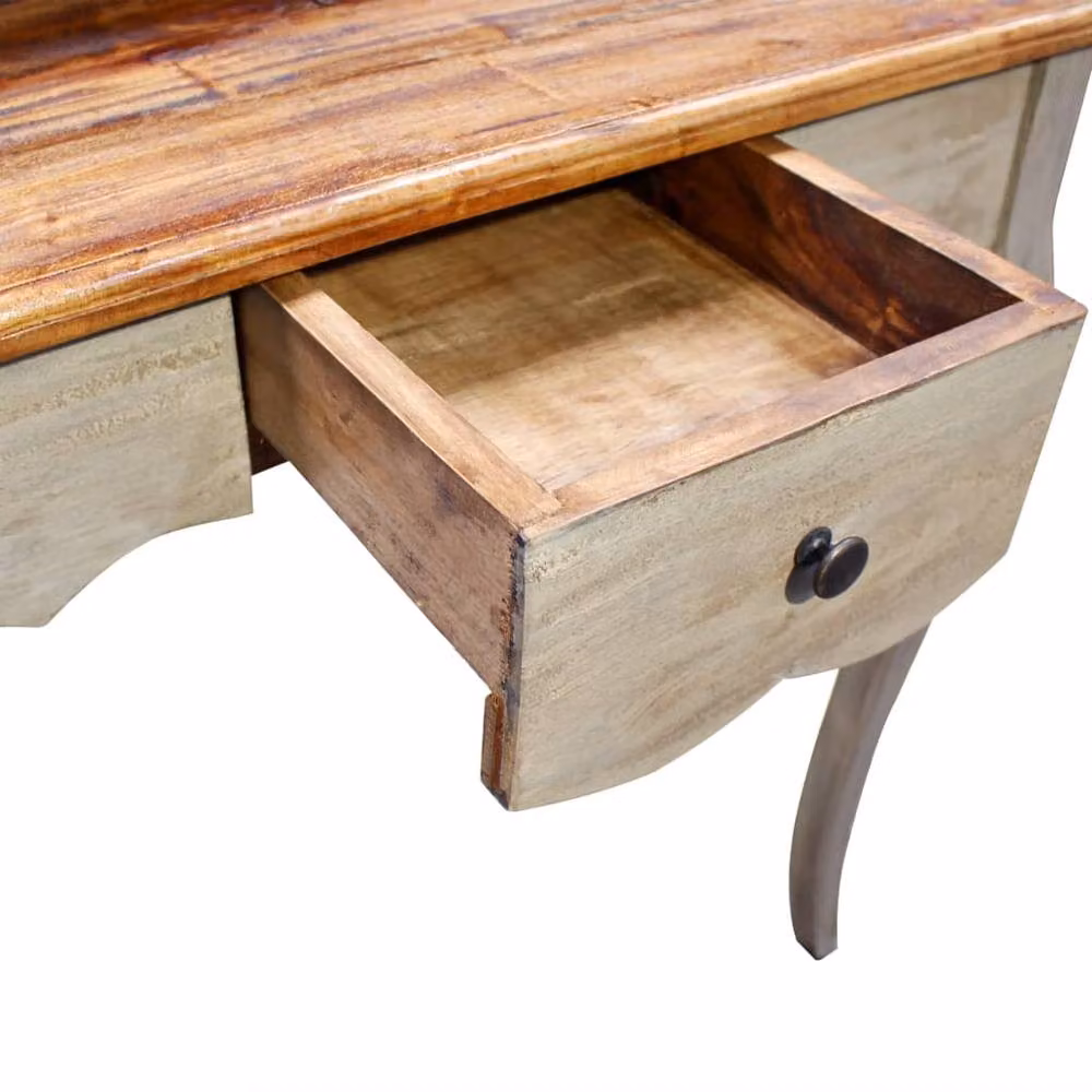 Berkfield Home Writing Desk in Brown Solid Reclaimed Wood W/D/H: 80 x 40 x 92 cm – 2