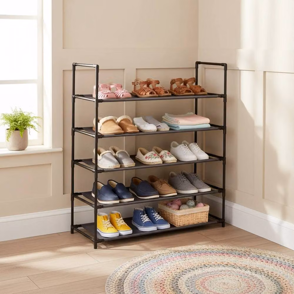 FORGEVIO 5 Tier Spaceways Shoe Rack in Black – 3
