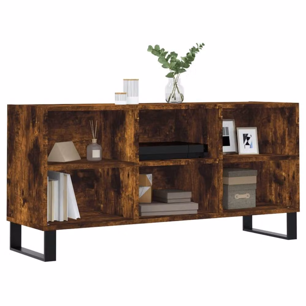 Berkfield Home Smoked Oak TV Cabinet in Brown, W/D/H: 103.5 x 30 x 50 cm – 3
