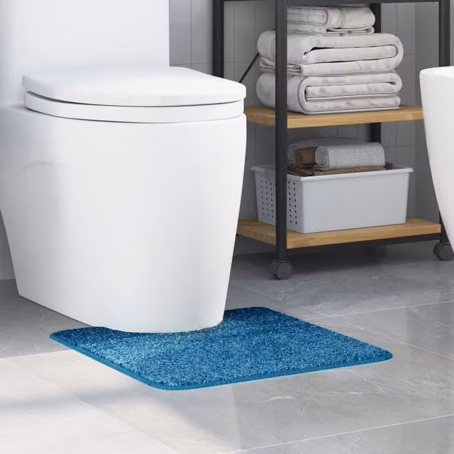 Berkfield Home U-Shaped Non-Slip Bath Mat, Blue, W/D/H: 50 x 50 x 1 cm – 1