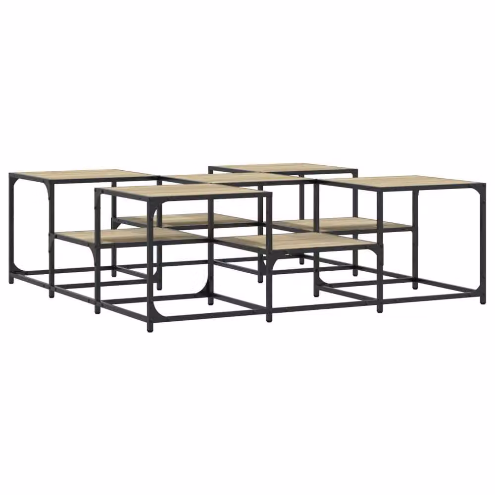 Berkfield Home Sonoma Oak Decorative Coffee Table in Beige, W/D/H: 121 x 121 x 40 cm – 2