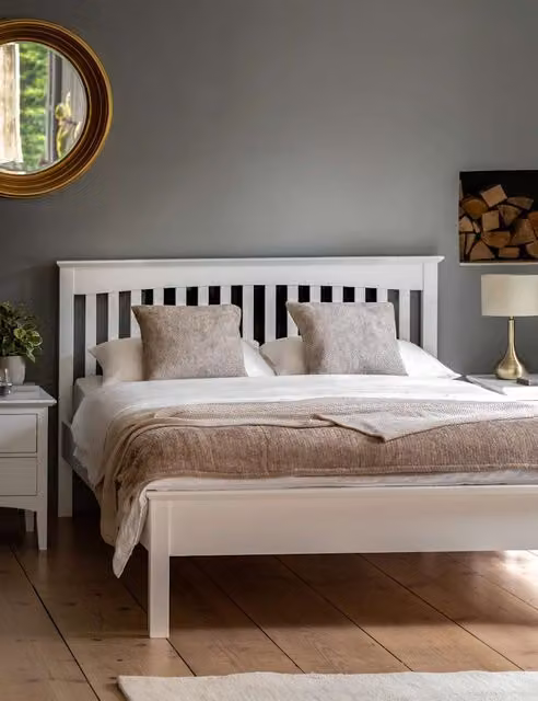 Gallery Direct Hastings Classic Bed in Soft White, Solid Wood, 120 x 200 cm