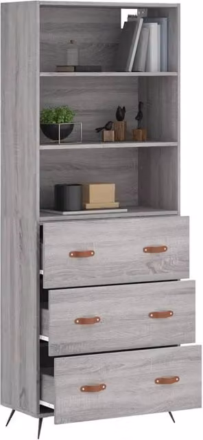 Berkfield Home Grey Sonoma Highboard W/D/H: 69.5 x 34 x 180 cm – 1