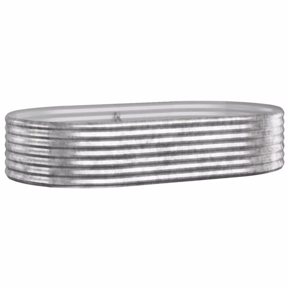 Berkfield Home Garden Raised Bed in Silver Powder-coated Steel, W/D/H: 175 x 100 x 36 cm – 2