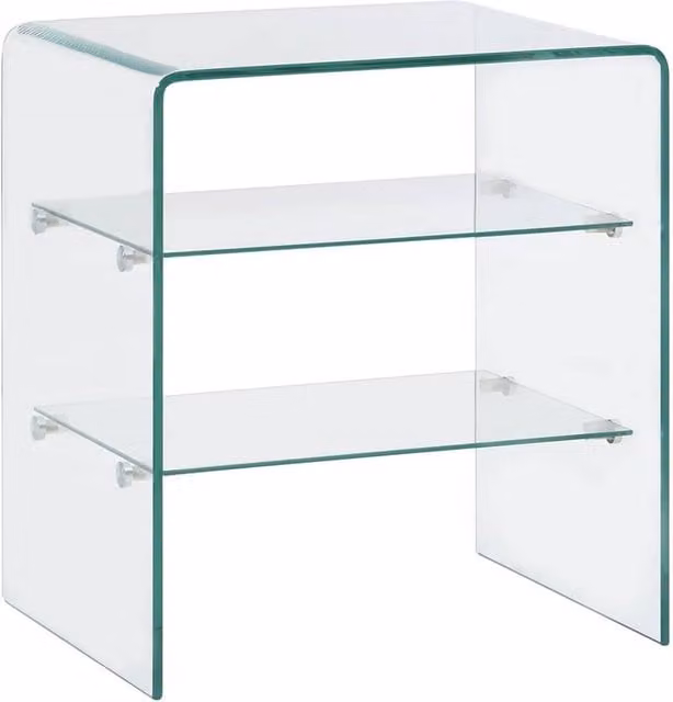 Berkfield Home Clear Tempered Glass Coffee Table, W/D/H: 50 x 40 x 56 cm