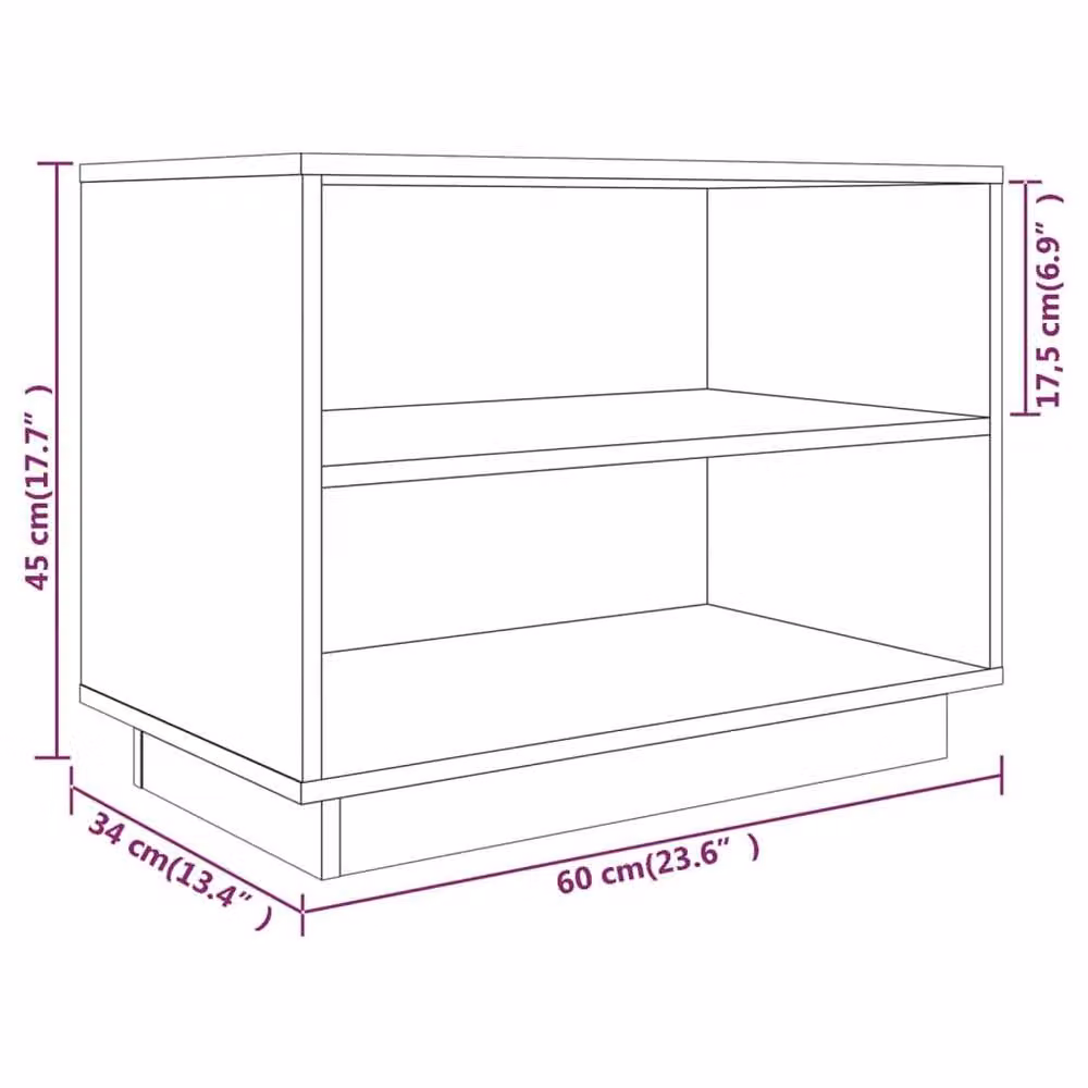 Berkfield Home Grey Solid Wood Pine Shoe Cabinet W/D/H: 60 x 34 x 45 cm – 5