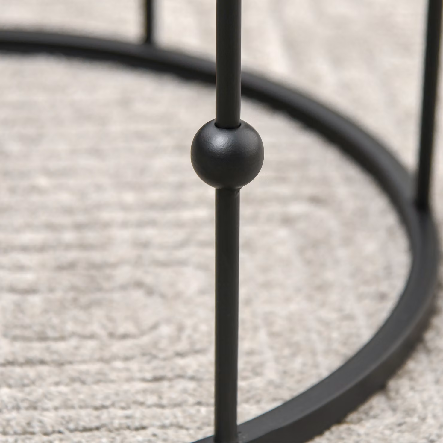 HOMCOM Nesting Round Coffee Table Set of 2 with Glass Tops and Metal Frames in Black – 6