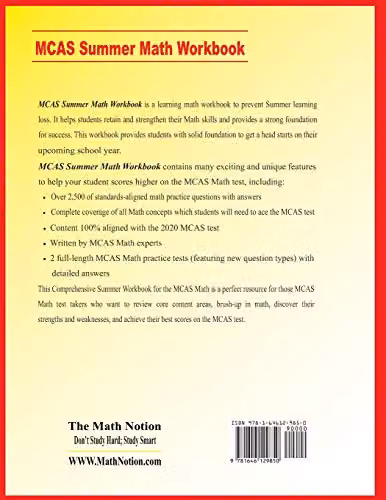 Math Notion MCAS Grade 3 Summer Math Workbook with Two Complete Practice Tests – 2