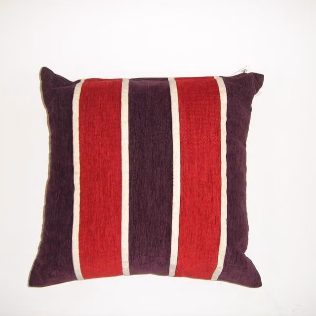 Rapport Home Oxford Striped Chenille Cushion Cover, Purple, W/D/H: 43 x 43 x 1 cm