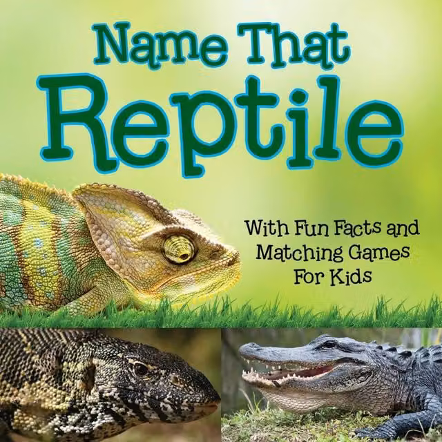 Baby Professor Name That Reptile Multicolour Educational Book with Fun Facts and Matching Games for Kids