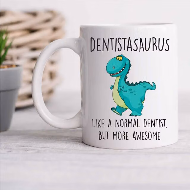 60 Second Makeover Dentistasaurus Ceramic Mug in White