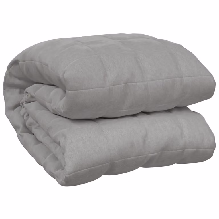 Berkfield Home Grey Weighted Blanket with Glass Beads, W/D: 200 x 200 cm, 9 kg