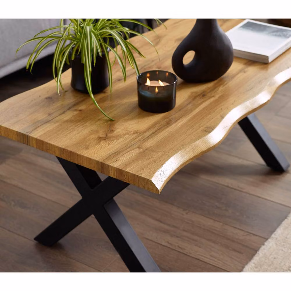 Cheshire Fairmont Contemporary Rectangular Coffee Table in Oak and Black – 4