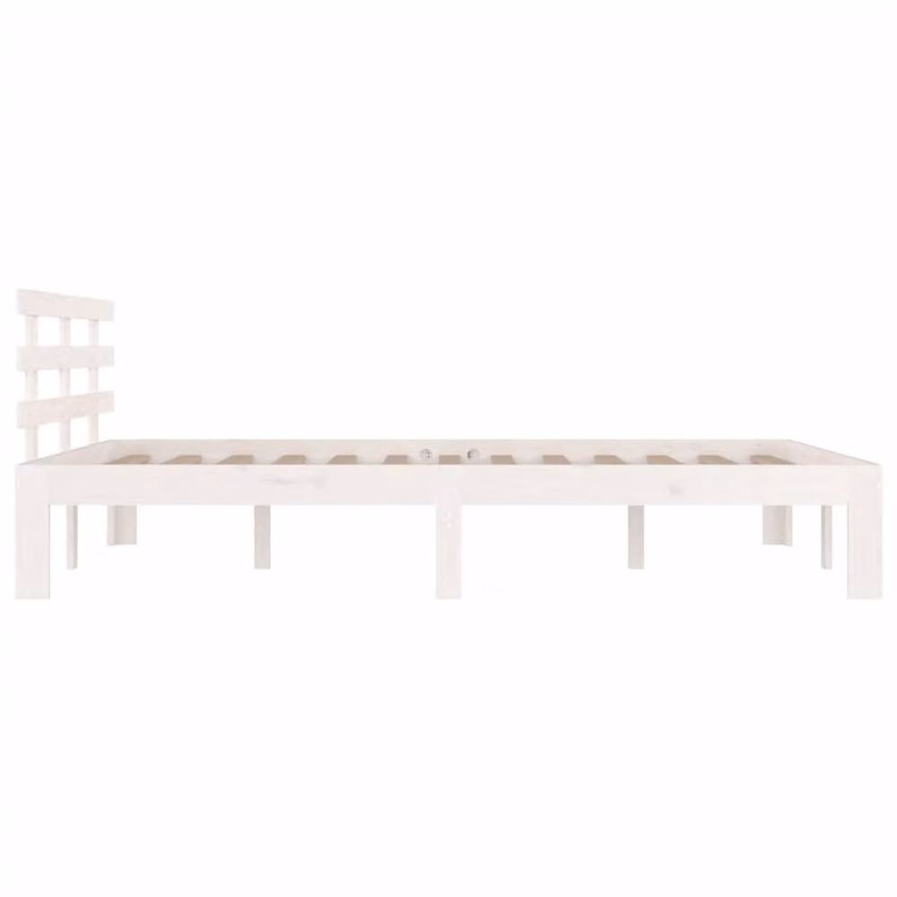 Berkfield Home Modern White Solid Pine Wood Bed Frame W/D/H: 160 x 200 cm – 3