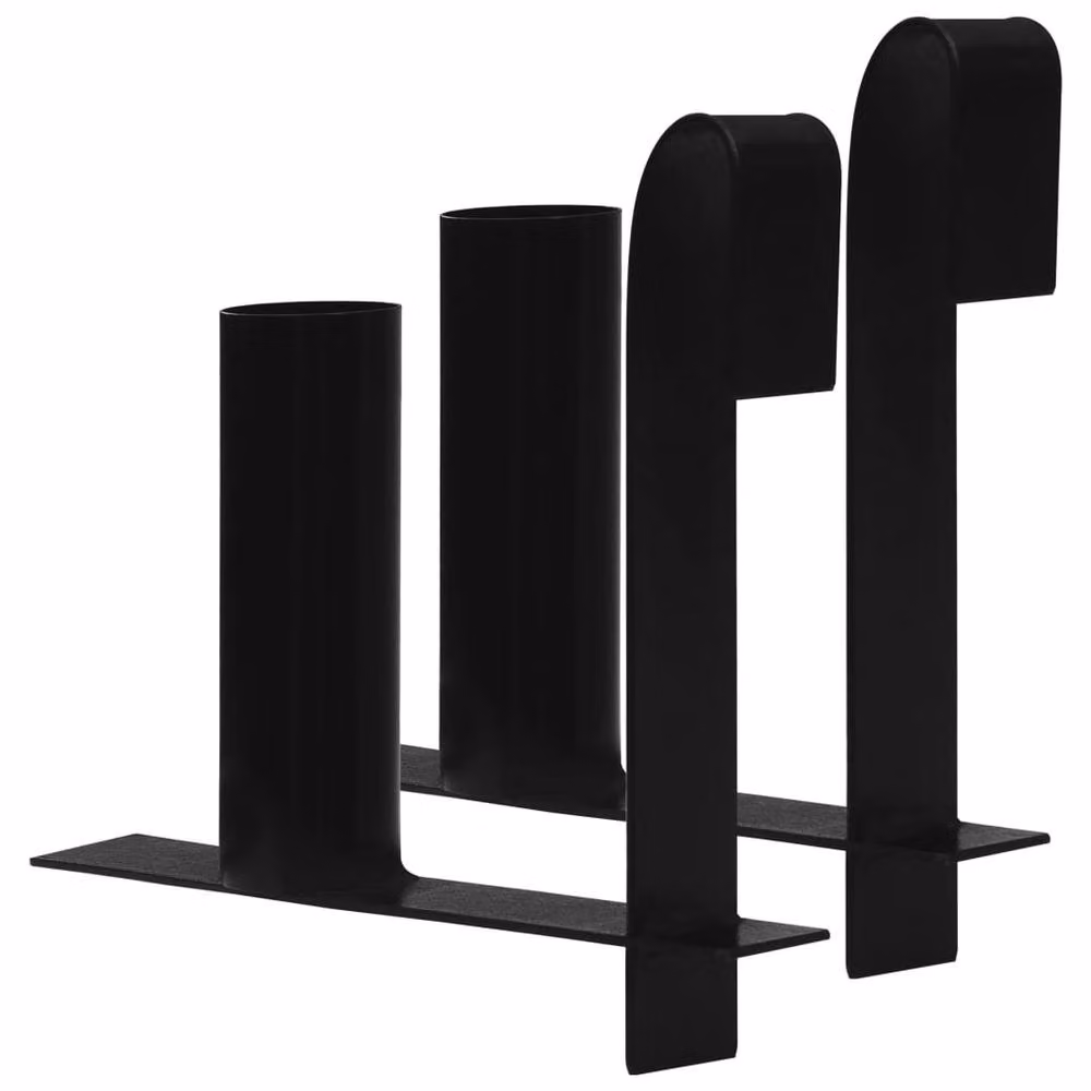 Berkfield Home Steel Privacy Fence Strip Dispenser Brackets in Black, 2 Pack – 2
