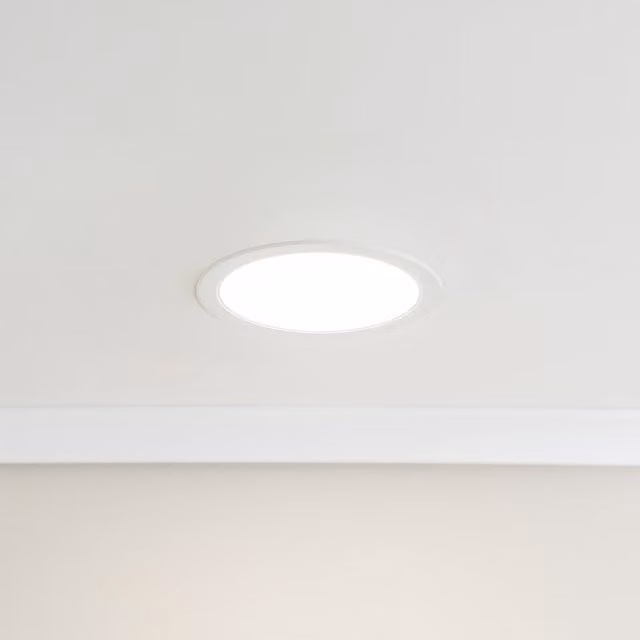 ValueLights Lacey IP44 Integrated LED Round Flush Recessed Bathroom Ceiling Light - White
