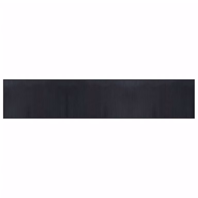 Berkfield Home Rectangular Bamboo and Polypropylene Rug in Black, W/D: 60 x 300 cm