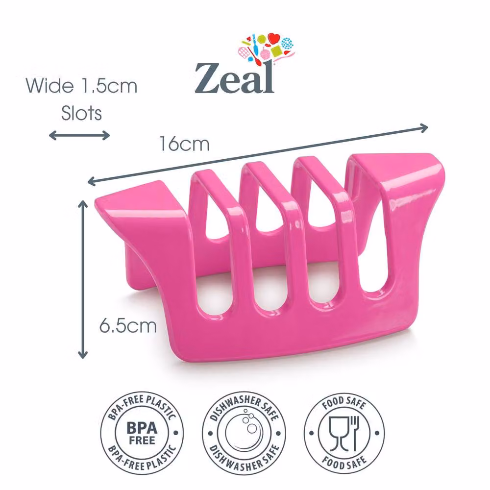 Zeal Melamine Four Slice Toast Rack in Pink – 2