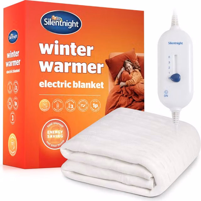 Silentnight Soft Winter Warmer Fleece Electric Blanket, White, W x D: 180 x 200 cm