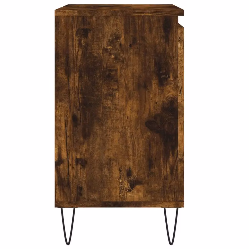 Berkfield Home Smoked Oak Bathroom Cabinet, Brown, W/D/H: 58 x 33 x 60 cm – 4