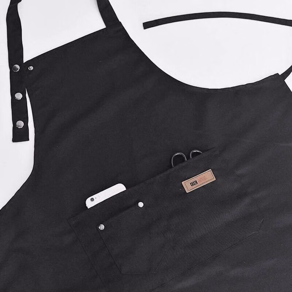 NESTLUNE Black Denim Canvas Pockets Apron for Adults, W/H: 100 x 15 cm – 2