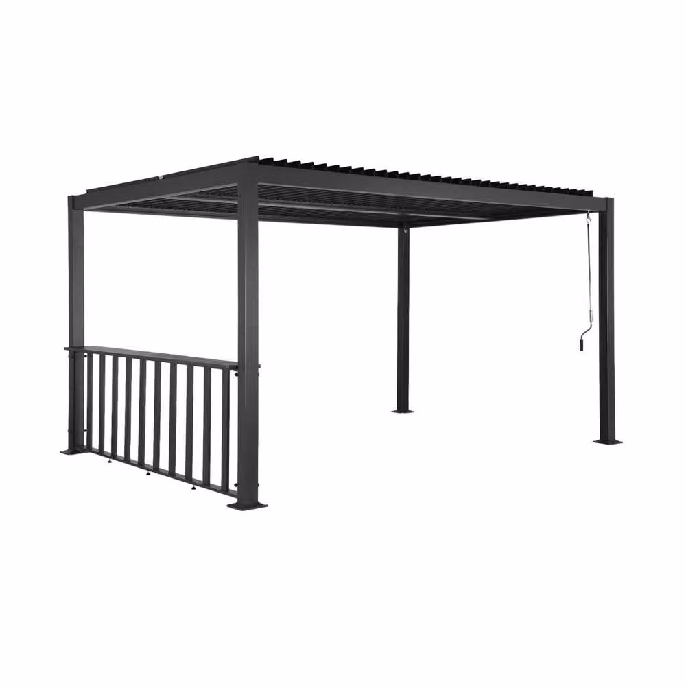 Sweekeek Dark Grey Louvered Pergola with Narrow Counter, W: 300 cm, D: 303 cm, H: 231 cm – 2