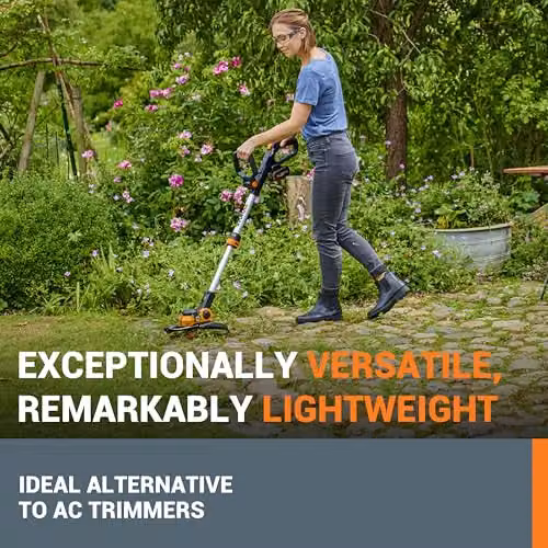 WORX WG163E 20V PowerShare Cordless Grass Trimmer with 30cm Cutting Line, Black and Orange – 2