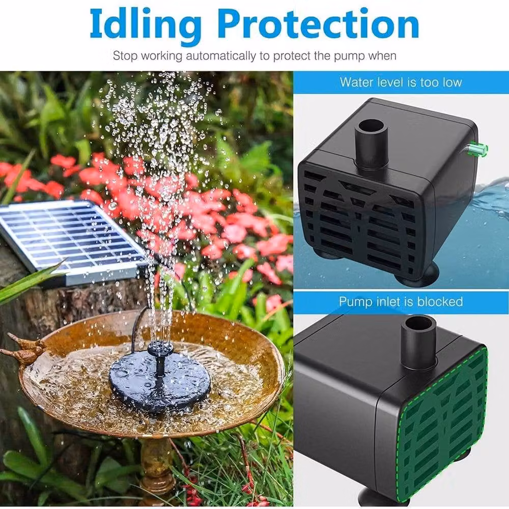 NESTLUNE Solar Water Pump for Garden Pond, Pool, Fish Aquarium and Fountain, Black – 5