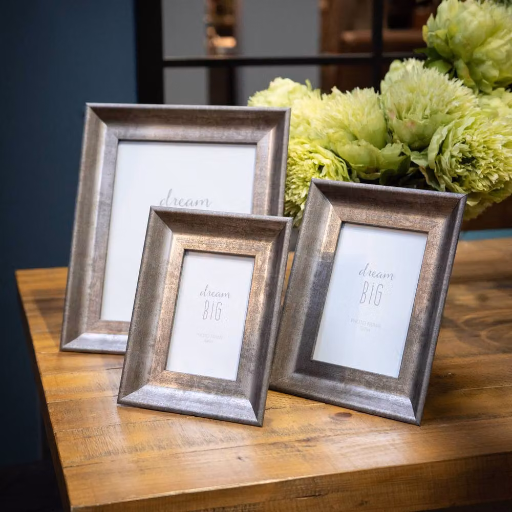 Love Lace Rectangular Matt Silver Wood Tabletop Photo Frame – 2