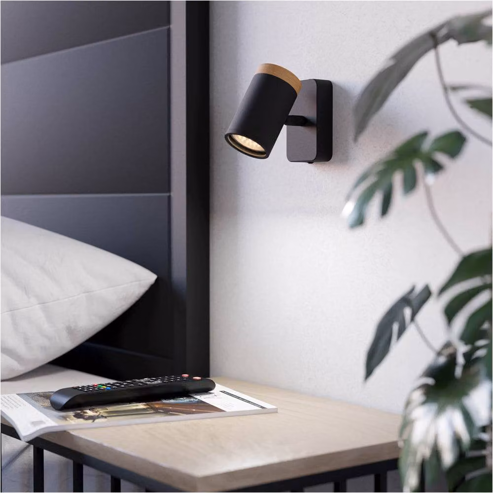 Loops 2 Pack Modern LED Ceiling Spotlight in Black and Brown with Replaceable GU10 Bulbs and IP44 Rating – 3
