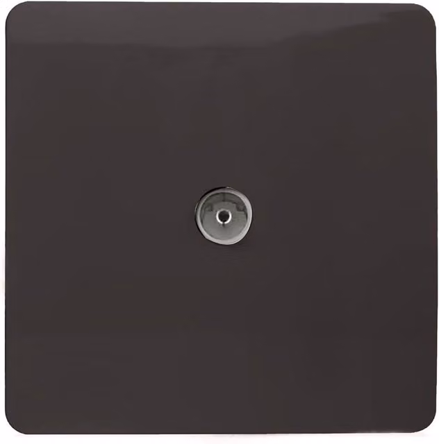 Trendi Switch 1 Gang Female Co-Axial Television Socket in Dark Mocha Brown