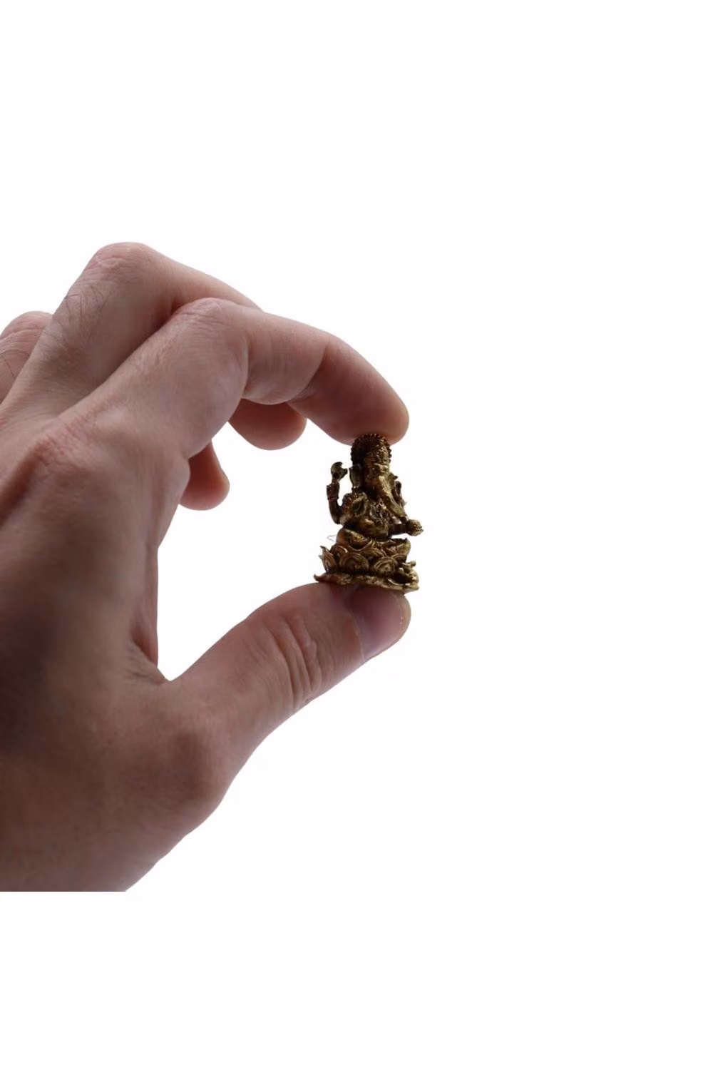 KDMD Handcrafted Brass Ganesha Miniature Statue in Gold and Bronze Metal for Tabletop Decor – 3