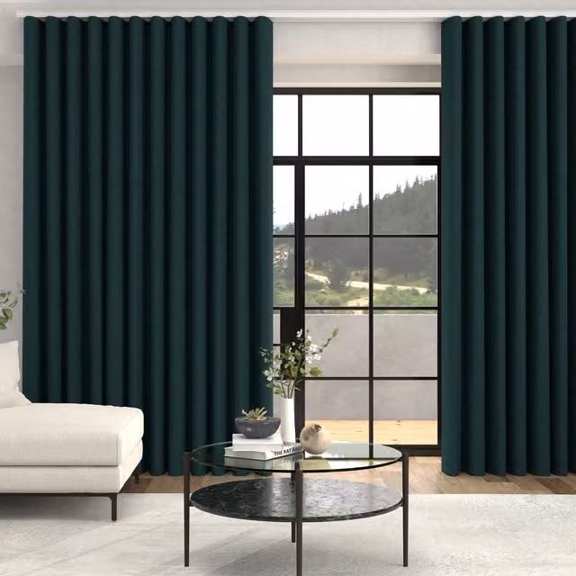 Terrys Ella Soft Velvet Made To Measure Curtains in Petrol Cyan