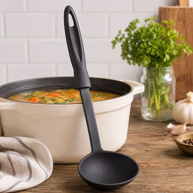 Premier Housewares Grey Nylon Ladle with Hanging Loop and Dishwasher Safe Design – 2