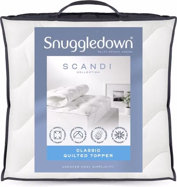 Snuggledown Scandi Knitted Mattress Topper, White, Super King
