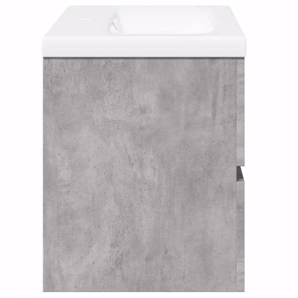Berkfield Home 2 Piece Modern Wall Mounted Bathroom Vanity Unit Set in Grey and White MDF, W/D/H: 80.0 x 45.0 x 38.5 cm – 2