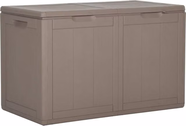 Berkfield Home Garden Storage Box, 180L, Brown Rattan Style Plastic