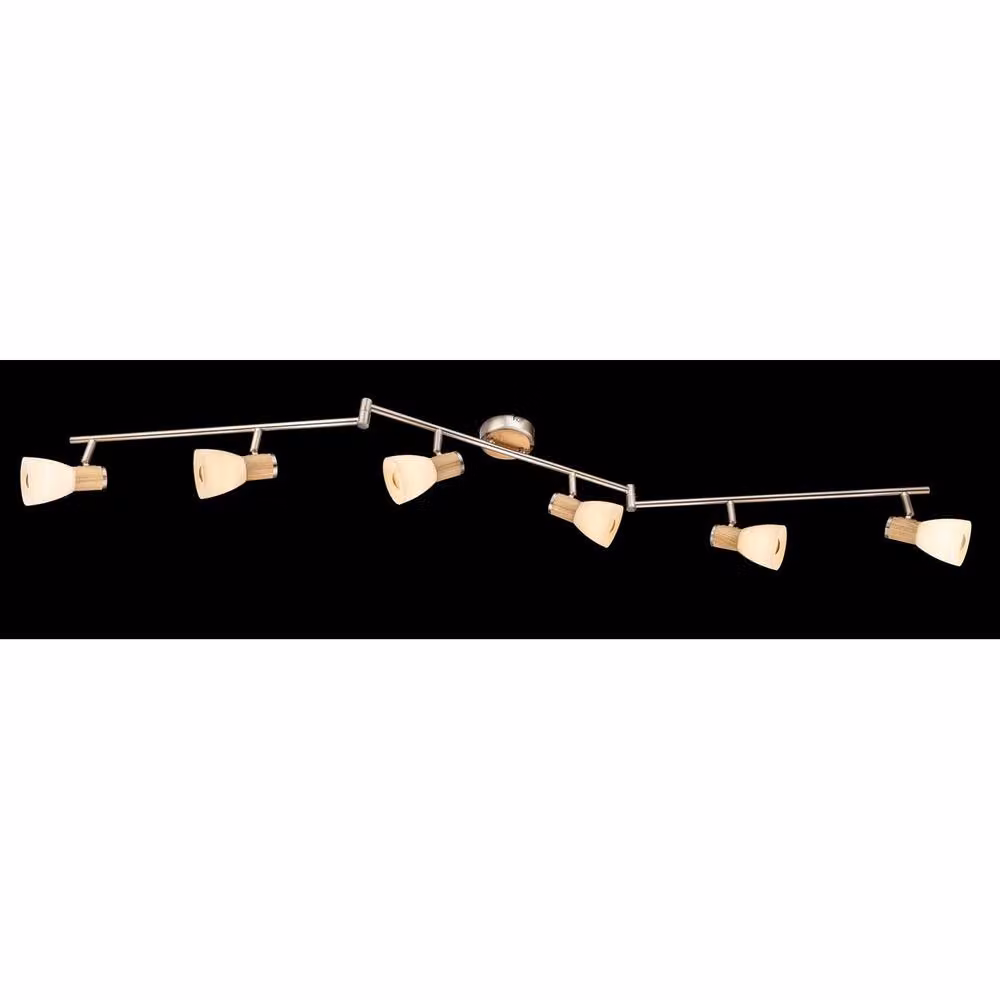 Globo Lighting Gylfi Ceiling Spotlight Bar in Grey with Opal Glass Shades and 6x E14 Sockets – 2