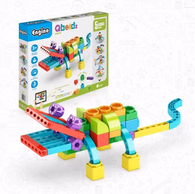 Engino Qboidz Alligator Multicoloured Large Connecting Bricks Set