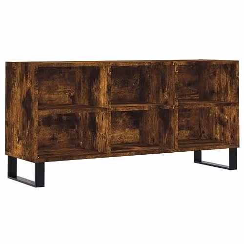 vidaXL Industrial TV Cabinet in Brown Smoked Oak, W/D/H: 103.5 x 30 x 50 cm – 1