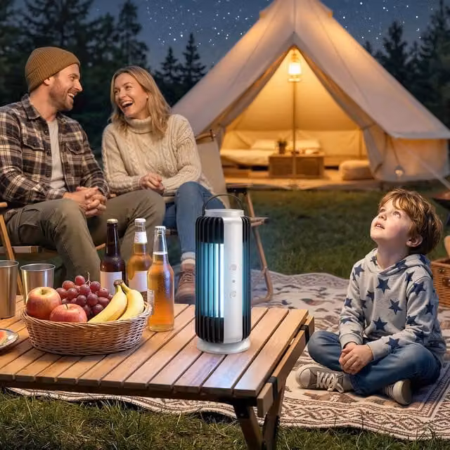 Outsunny Electric Fly Zapper with Fan and Light Sensor, Black