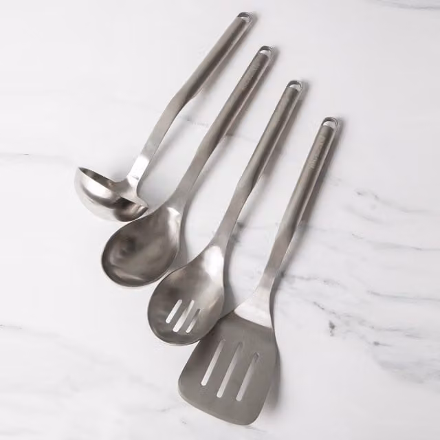 KitchenAid 4-Piece Stainless Steel Utensil Set in Silver