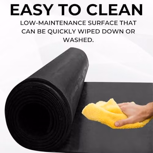 Ark Mat Smooth Rubber Flooring Matting, Black, W: 1 m, L: 5 m, Thickness: 0.5 cm – 6