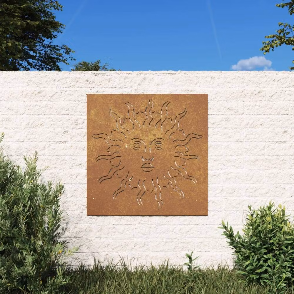 Berkfield Home Sun Design Corten Steel Garden Wall Decoration, Brown, W/H: 55 x 55 cm – 2