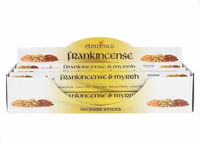Elements Frankincense and Myrrh Incense Sticks, Set of 6 Packets, Yellow