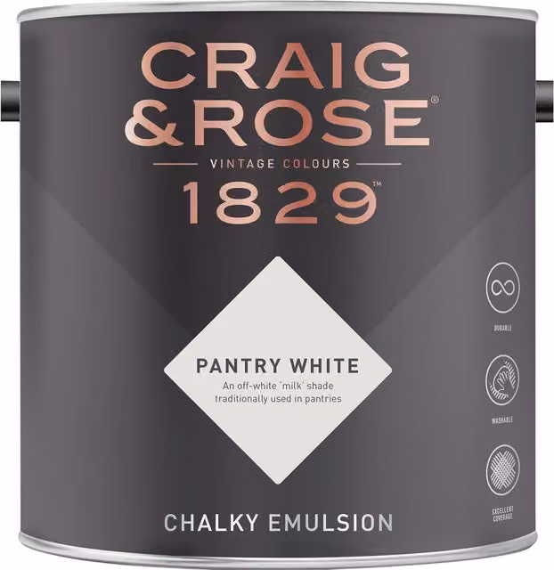 Craig and Rose Chalky Matt Emulsion in Pantry White