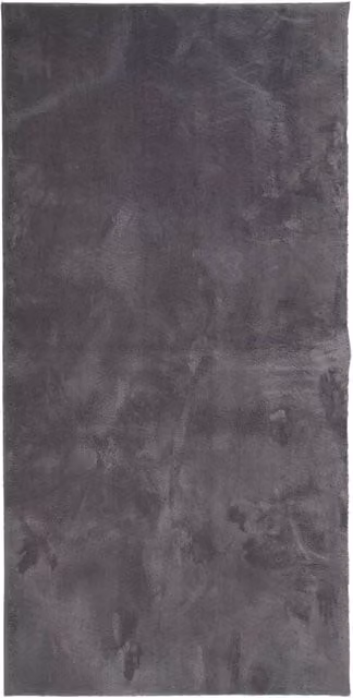 Berkfield Home Round Short Pile Soft and Washable Anthracite Grey Rug, Diameter: 100 cm