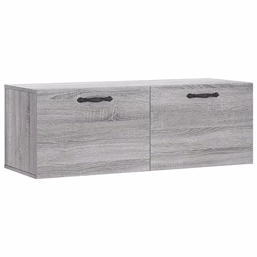 vidaXL Modern Wall Cabinet in Grey Sonoma, W/D/H: 100 x 35 x 35 cm – 1